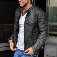 River Biker Lederjacke für Männer – Schwarz