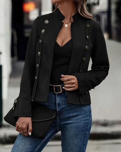 Aenne™ - Stilvolle zweireihige einfarbige Jacke