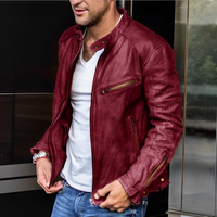 River Biker Lederjacke für Männer – Rot