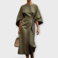 Paula | Exklusives Bauchbedeckendes Kleid – Khaki