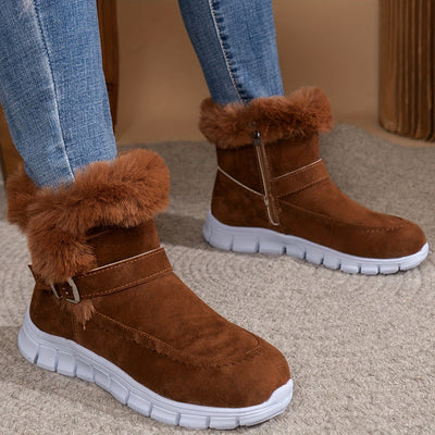 Dreilith | Winter-Schneestiefel für Damen - kuschelig mit Fleece gefüttert, dicke Sohle