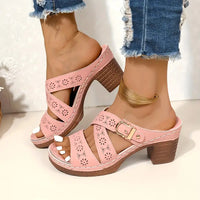 Marlyn - Elegante einfarbige Sandalen für Frauen – Rosa