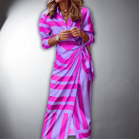 Clarissa | Gestreiftes Hemdblusenkleid mit sommerlichem Komfort – Lila