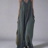 Fralhild | Elegantes Boho Maxikleid – Tannengrün