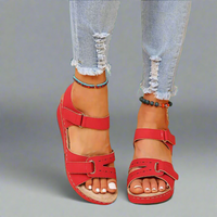 Gudula | Elegante orthopädische Sandalen aus weichem Premiummaterial für schmerzfreie Sommertage – Rot