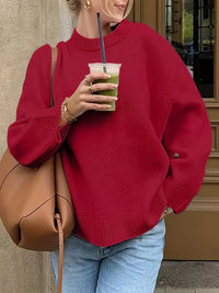 Pamaraya | Müheloser, lässiger Oversize-Pullover – Ziegelrot