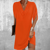 Denise – Elegantes Kleid mit fließender Passform – Orange