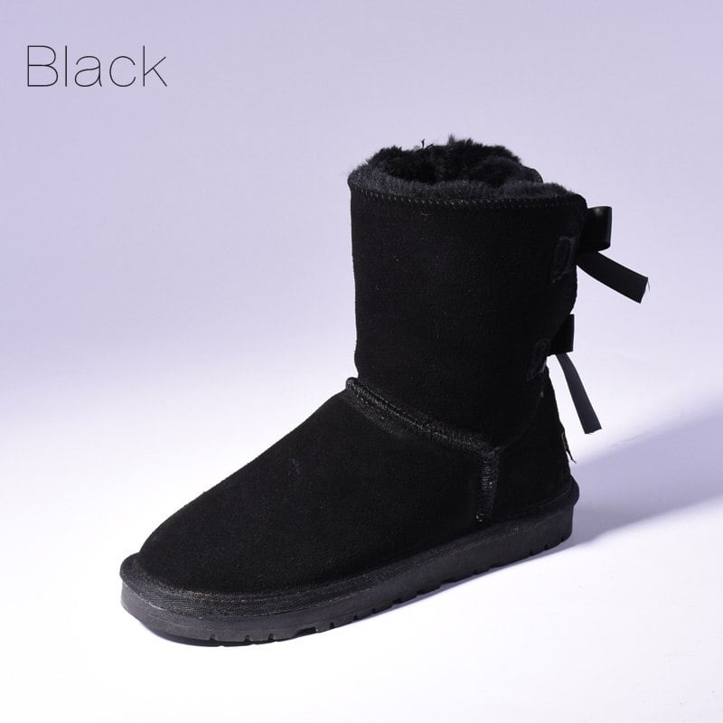 Lela | Warme Schneestiefel mit Fell und Schleifen für Frauen