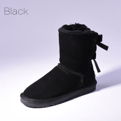 Lela | Warme Schneestiefel mit Fell und Schleifen für Frauen