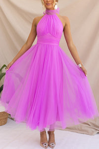 Elegantes Kleid mit langem Rock – Violett