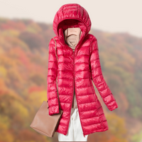 Kuschelige Regenjacke für Damen | Winter – Rot