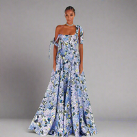 Zara | Elegantes Blumenmaxi-Kleid für den Sommer – Blau
