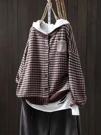Celine | Strukturiertes Gestricktes Cardigan – Grau
