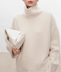 Lea | Stilvoller Pullover Damen mit Rollkragen – Weiß