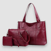 Lior | 3-teiliges Leder Taschenset – Rot