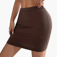 Damen Minirock Bodycon Elegant Alltagsstil – Braun