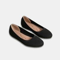 Edith™ | Eleganter atmungsaktiver Ballerinaschuh zum Hineinschlüpfen – Schwarz