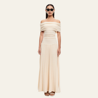 VANDA - ELEGANTES LANGES KLEID – Beige