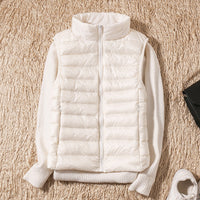 Weste Damen Leicht Gepolstert | Ärmellose Outdoor-Weste – Weiß