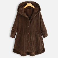 WINNIFREDA - CORDJACKE MIT KAPUZE – Braun