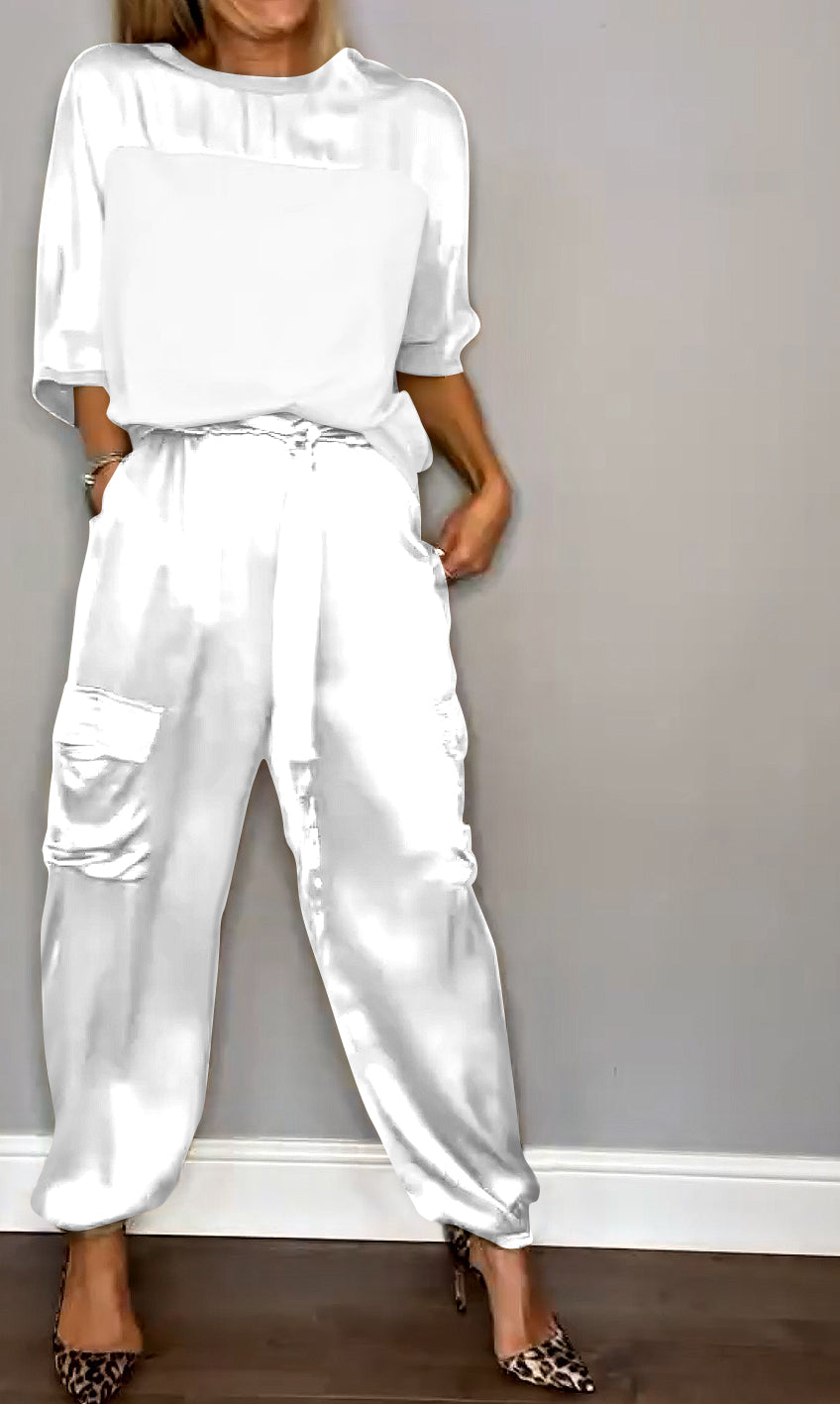Tara - Modisches Satin-Outfit-Set