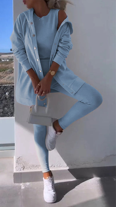 Elise - Elegantes Kapuzenweste Sweatshirt-Set