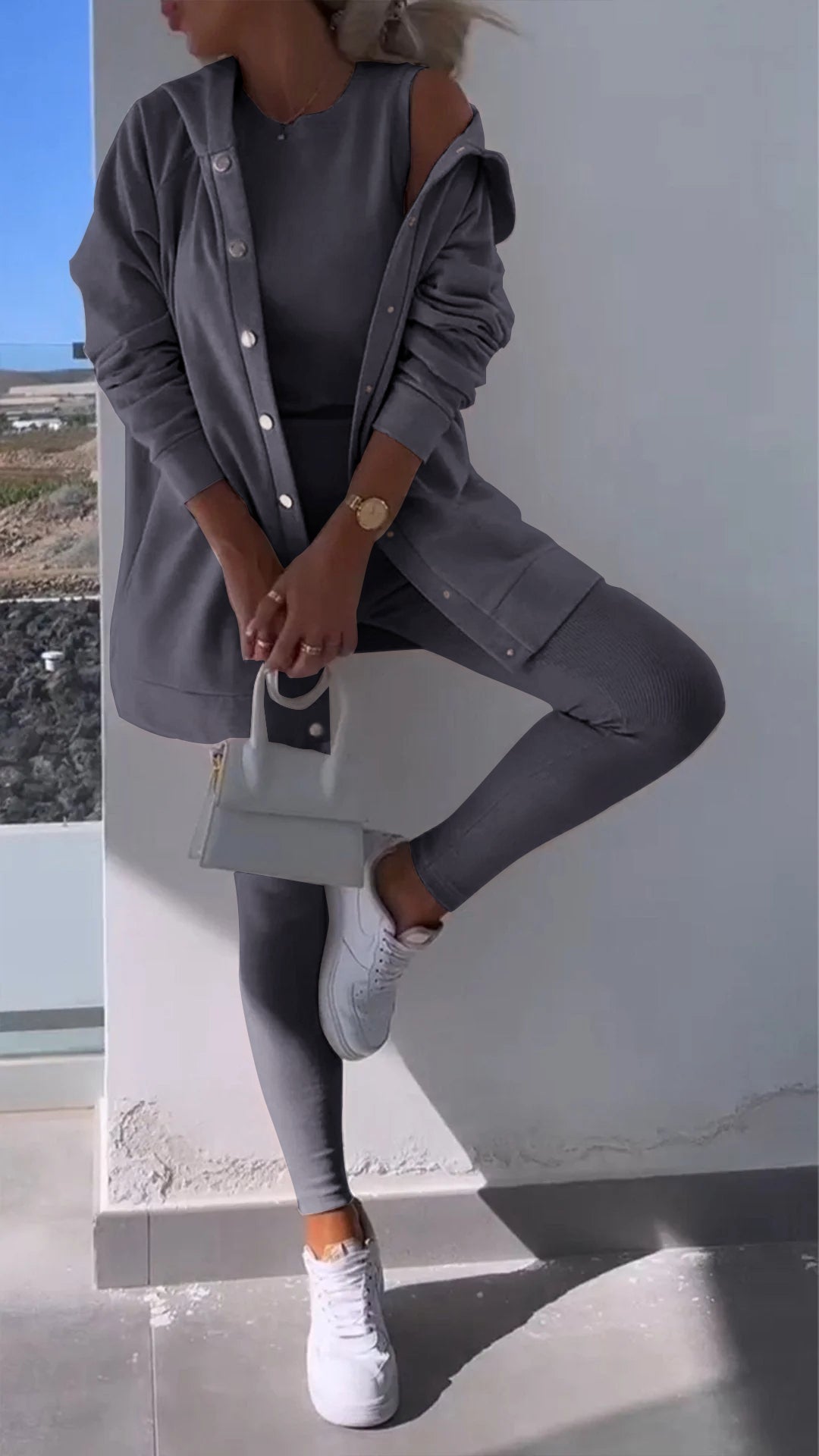 Elise - Elegantes Kapuzenweste Sweatshirt-Set