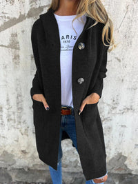 VIKTORIA - ELEGANTE STRICKJACKE MIT KNOPFDETAILS – Schwarz