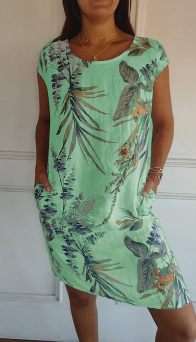 Sammy - Rundhalsausschnitt Bedrucktes Kleid