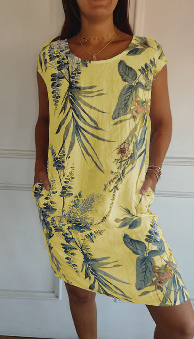 Sammy - Rundhalsausschnitt Bedrucktes Kleid