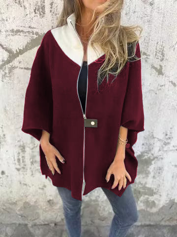 Reivalia | Lässige Jacke mit Stehkragen und Halbreißverschluss – Weiß