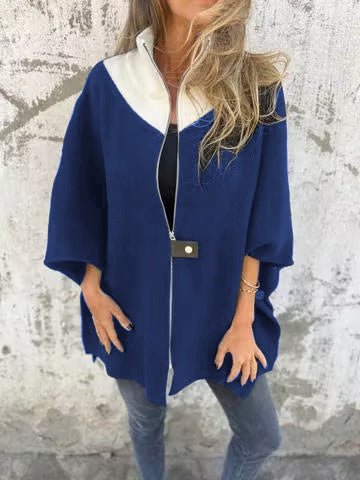 Reivalia | Lässige Jacke mit Stehkragen und Halbreißverschluss – Weiß