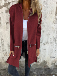 RENATE - LANGARMJACKE MIT RUNDKRAGEN – Rotwein