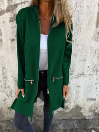 Easora™ - Lässiger und Bequemer Hoodie im Cardigan-Stil – Grün