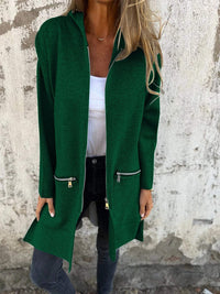 RENATE - LANGARMJACKE MIT RUNDKRAGEN – Grün