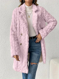 Elisa - Gemütlicher Teddy-Mantel – Rosa