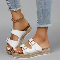 Elfriede | Sandalen aus glänzendem Premiumleder – Weiß