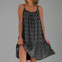 Paldrudis | Blumenbedrucktes Camisole-Kleid – Schwarz
