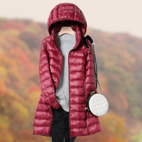 Kuschelige Regenjacke für Damen | Winter – Burgunderrot