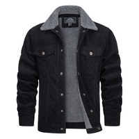 Herrenjacke | Knopfverschluss und klassische Form – Schwarz