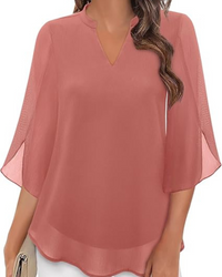 Damen Elegante Luftige Bluse | Vielseitig – Rosa