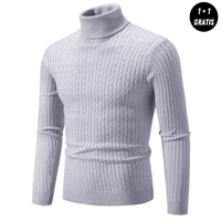 Warmer Strickpullover mit Rollkragen - ENZO – Hellgrau
