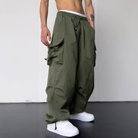 Kaleb - Aktuelle weite Cargohose – Grün
