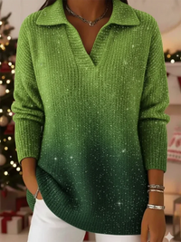 Kim™ – Damen-Sweatshirt mit Sternenhimmel in Farbverlauf – Grün