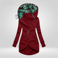 GEOGYA™ | Eleganter Damen-Wintermantel aus Premium-Wolle – Weinrot
