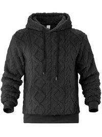 Men's Casual Sports Fleece-lined Hoodie – Schwarz