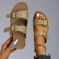 Elfriede | Sandalen aus glänzendem Premiumleder – Gold