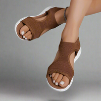 Amelie | Handcrafted Premium Material Wedge Sandals – Dunkelbraun