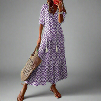Almuth | Premium Sommerkleid mit Druckdesign – Lila