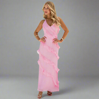 Sieglinde | Maxikleid in Zitrone aus luftiger Premium-Viskose – Rosa
